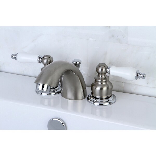 KB947B Mini-Widespread Bathroom Faucet, Brushed Nickel/Polished Chrome